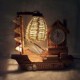 Valentine'S Day Creative Furnishing Articles Gifts Boutique Handicraft Sailboat Wooden With Clock Desk Lamp Led Light