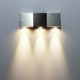 3W Modern Led Wall Light with Scattering Light Rectangular Aluminium Body