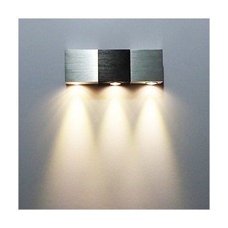 3W Modern Led Wall Light with Scattering Light Rectangular Aluminium Body