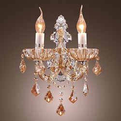 Elegant Crystal Wall Light with 2 Lights