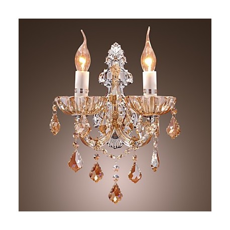 Elegant Crystal Wall Light with 2 Lights