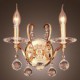 Golden Crystal Wall Light with 2 Lights