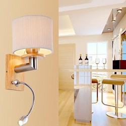 Oak Wall Lamp, One Light, with LED Reading Light, 220~240V (JY974)