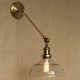 The Iron Glass Bronze Brass Arm Style Retro Creative American Country Hall Bedroom Wall Lamp