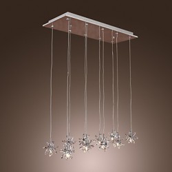 Max 20W Modern/Contemporary Crystal / Bulb Included Chrome Metal Pendant Lights Dining Room