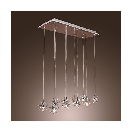 Max 20W Modern/Contemporary Crystal / Bulb Included Chrome Metal Pendant Lights Dining Room