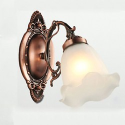 25*22CM Retro Glass Simple European Modern Elegance, Wrought Iron Wall Lamp LED Light