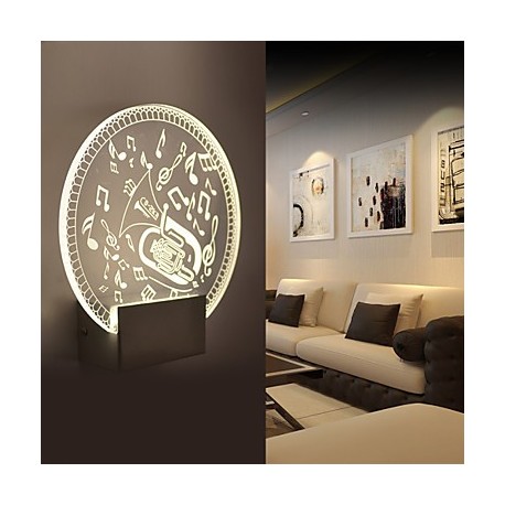 Acrylic Wall Lamp PVC Lamp Light LED / Bulb Included Modern/Contemporary Metal 220V 5㎡-10㎡ L19*H20.5*W5CM
