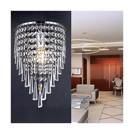 Classy Crystal Wall Light with 1 Light