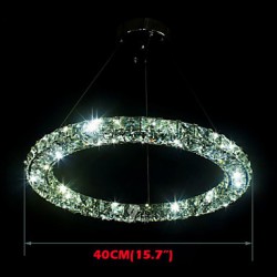 LED Crystal Pendant Light Lighting Modern Single D40CM Three Sides K9 Crystal Indoor Ceiling Lights Lamp Fixtures