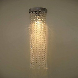 50W MR16 Chrome Finish Wall Light with Crystal Chains