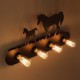 American Village Pastoral LOFT Style Bedroom Aisle Iron Retro Wild Horse Wall Lamps Free Shipping