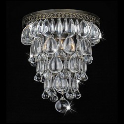 60W Antique Green Wall Lights with Crystal Beaded Pendants