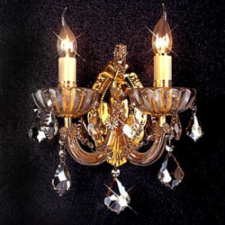 Elegant Crystal Wall Light with 2 Lights