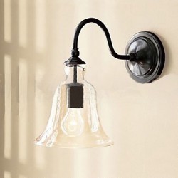 40W Nature Inspired Iron Wall Light with Transparent Glass Shade