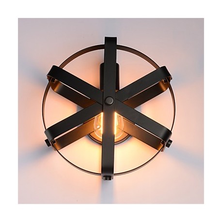 New Max 60W Vintage Style Industrial Round Wall Sconce balcony Loft Entry Hallway Bedroom Wall Lamp