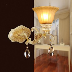 33*32CM Europe Type Restoring Ancient Ways, Wrought Iron Bedroom Crystal Glass Wall Lamp LED Light