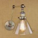 Iron Plating Bronze Bar Aisle Dining Room Hotel Vintage Iron Arm Glass Wall Lamp Lighting