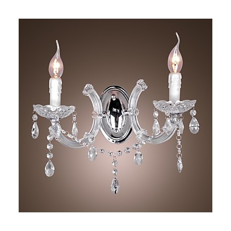 Elegant Crystal Wall Light with 2 Lights