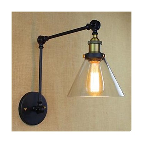 Dumb Black Restoring Ancient Ways Rural Restaurant Coffee Shop Decoration Glass Wall Lamp