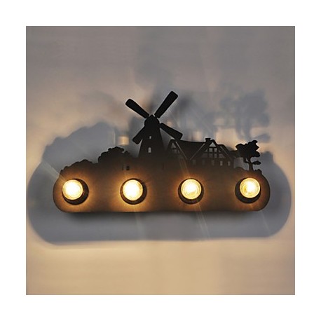 4 Lights American Village Pastoral LOFT Style Bedroom Aisle Iron Retro Wall Lamps