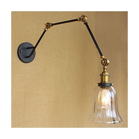 American Country Simple Retro Glass Lampshade Three Adjusting The Length Of The Long Arm Tube Wall