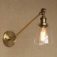 The Iron Glass Bronze Brass Arm Style Retro Creative American Country Hall Bedroom Wall Lamp