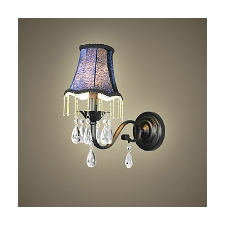 Crystal Wall Lamp With Fabric Lampshade, Bestselling In Europe And US