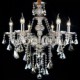 Flush Mount Cognac Color K9 Crystal Modern Chandelier with 6 Lights