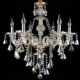 Flush Mount Cognac Color K9 Crystal Modern Chandelier with 6 Lights