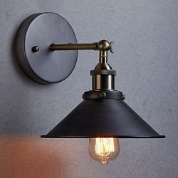 Industrial Vintage Edison Simplicity 1 Light Wall Mount Dining Room / Study Room/Office / Hallway Metal Wall Sconce