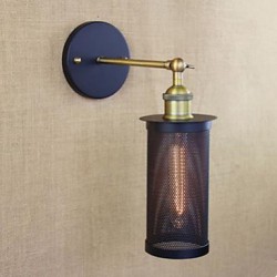 Wall Lamp, Wrought Iron With Iron Net