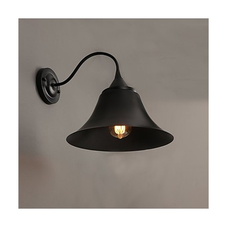 E27 220V 29*29CM 5-10㎡ Designer Duds Loft Style Ancient Black Iron Cap Wall Lamp Light LED