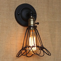 American Industrial-Style Decorative Wall Sconce Iron Mesh Fence