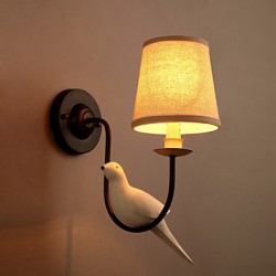 E14 15*15CM 5-10㎡ Northern American Birds European Creative Cloth Art Wall Lamp Led Lights