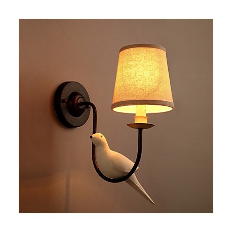 E14 15*15CM 5-10㎡ Northern American Birds European Creative Cloth Art Wall Lamp Led Lights