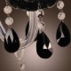 Black Crystal Wall Light with Candle Bulb