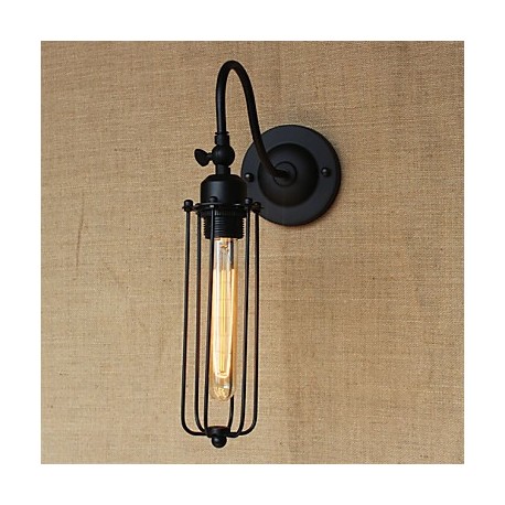 Art Minimalist Matte Black American Country Living Room Lamp Bedroom Balcony Wall Lamp Bedside Lamp