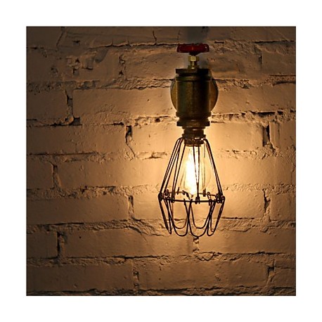 Vintage Industrial Water Pipe Wall Lamps Loft 40W Edison Light for Bar Restaurant Wall Fixtures Lighting- FJ-DB2S-045B0