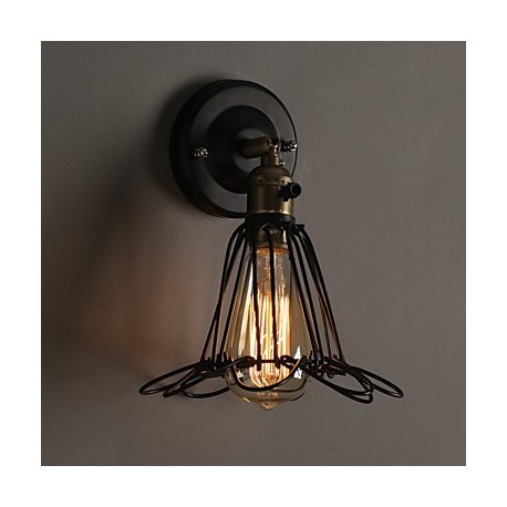 E27 220V 20*28*10CM 5-10㎡ American Country Loft Restoring Ancient Ways, Wall Lamp, Wrought Iron Wall Lamp Light LED