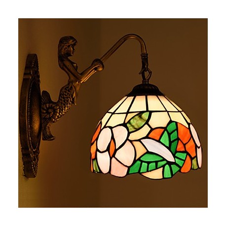 E27 220V 27*25CM 3-5㎡ European Contracted Rural Creative Wrought Iron Wall Lamp Glass Led Lights