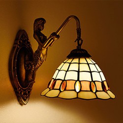 E27 220V 22*28CM 3-5㎡ European Contracted Rural Creative Wrought Iron Wall Lamp Glass Led Lights