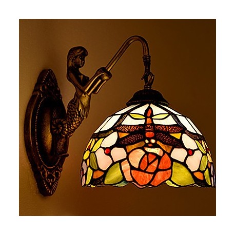 E27 220V 27*25CM 3-5㎡ European Contracted Rural Creative Wrought Iron Wall Lamp Glass Led Lights