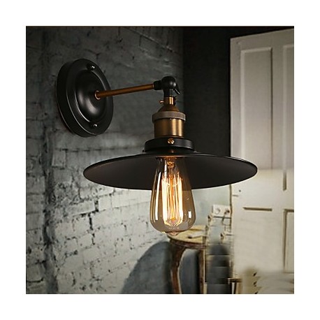 E27 220V 26*15*12CM 5-10㎡ Creative Nordic Light Single Head Black Umbrella Wall Lamp Restoring Ancient Ways Light LED