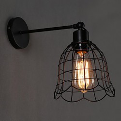 E27 220V 15*18CM 5-10㎡ Single Head Industrial Wind Wall Lamp Contracted Europe Type Wall Lamp, Wrought Iron Light LED