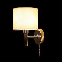 Stylish 40W Metal and Fabric Wall Light with 1 Light in White Cylinder Feature