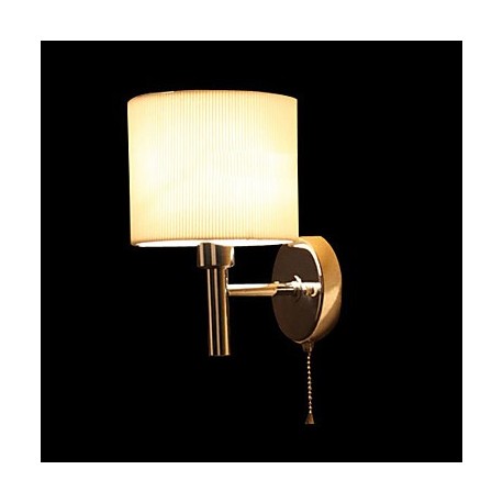 Stylish 40W Metal and Fabric Wall Light with 1 Light in White Cylinder Feature