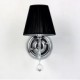 40W Contemporary Wall Light with Fabric Shade Chandelier Style Arm Crystal Droplet