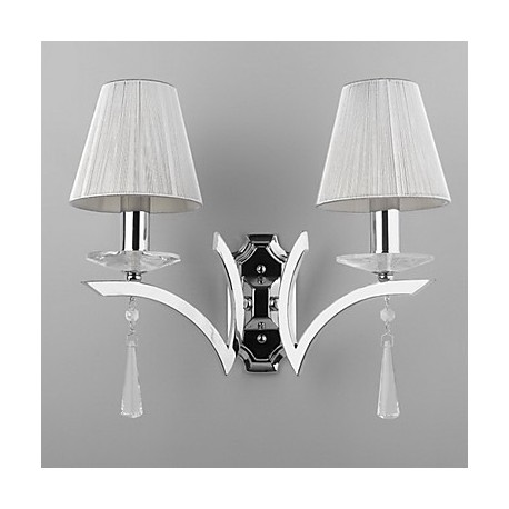 Elegant Wall Light with 2 Lights - Crystal Drops Decorated