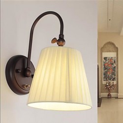 Iron Wall Lamp with Fabric Shade in 1 Light